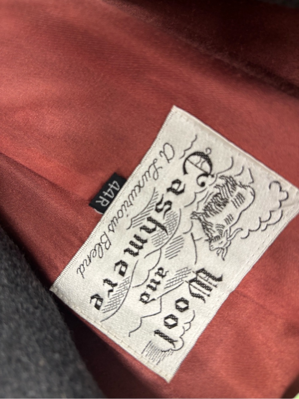 Wool Cashmere Blend Men's Jacket - Red lining